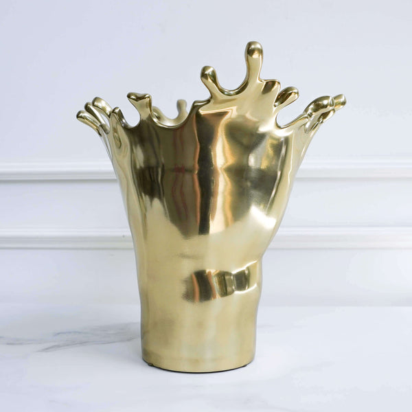 Rothschild gold vase for shelf decor, console table decor, dining buffet decor .