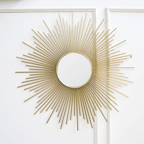 Large size Soleil sunburst rays with inner mirror wall hanging.