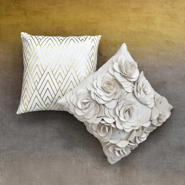 Pair the Rockefeller cushion with the Payton floral cushion on your sofa set for a neutral theme.