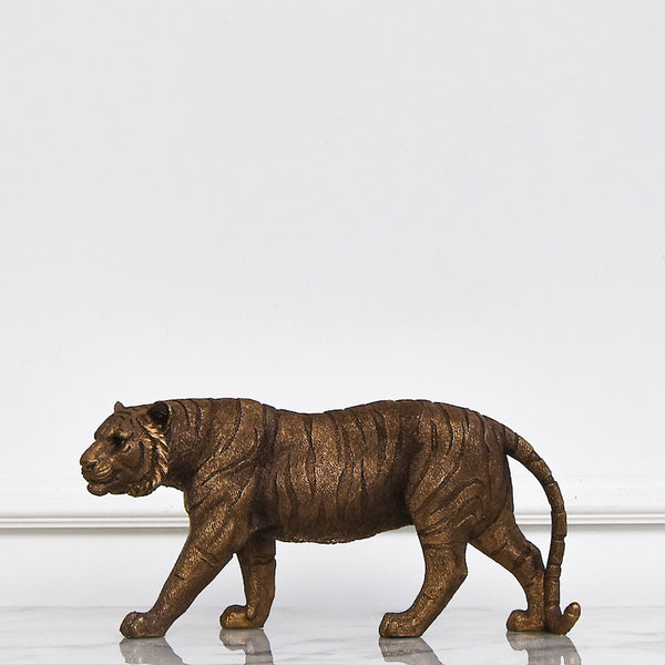 Tiger Decor, bronze detailed sculpture.