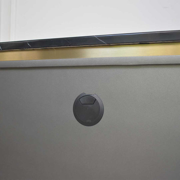 Grommet hole at the back of the sideboard has a cover closure to prevent dusts and keep cables neat.